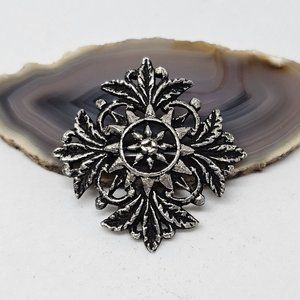 925 Sterling Silver Vintage Jerusalem Cross Pin Brooch